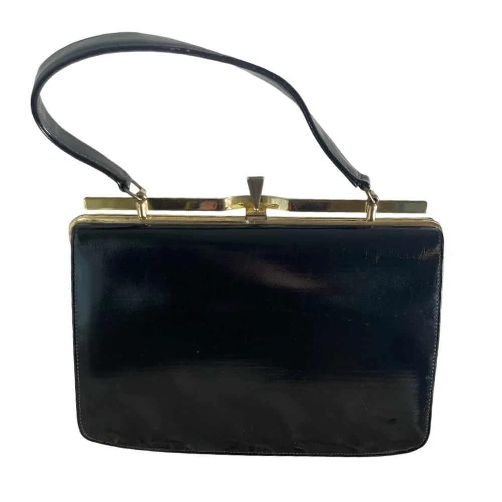NATURALIZER Vintage 60s Elegant‎ Black Daytime Pocketbook Handbag Model 36388